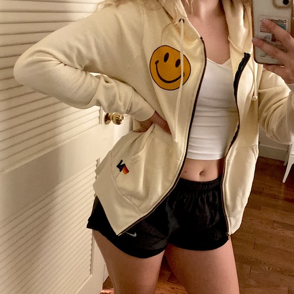 Aviator Nation Sweaters - Aviator Nation Zip Up Smiley Collection - Size S